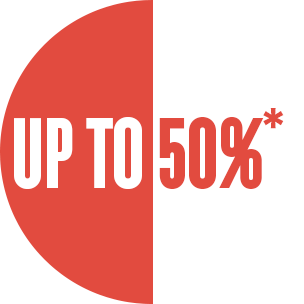Up to 50%